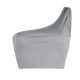 thumbnail image 2 of Top corto acanalado sin mangas con un hombro sexy para mujer, gris (xl) Feliz Sencillez, 2 of 5