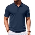 thumbnail image 2 of LNZGNM Men's Polo Shirt Golf Quick Dry Performance Short Sleeve Moisture Wicking Athletic Polo Collared Tennis T-Shirt,Navy (XXXXL), 2 of 5