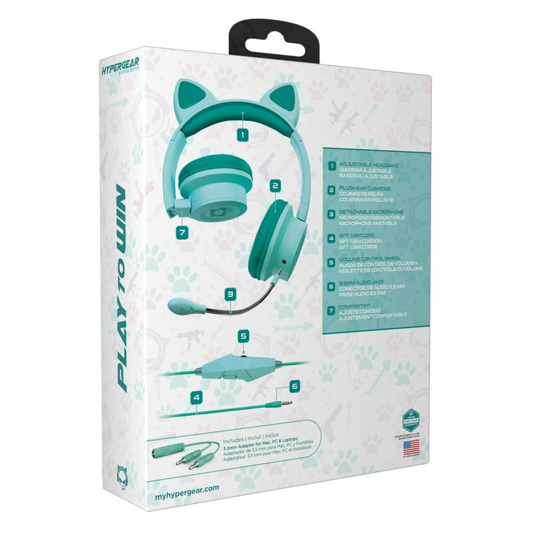 HyperGear 15556 Kombat Kitty Gaming Headset Teal - Walmart.com