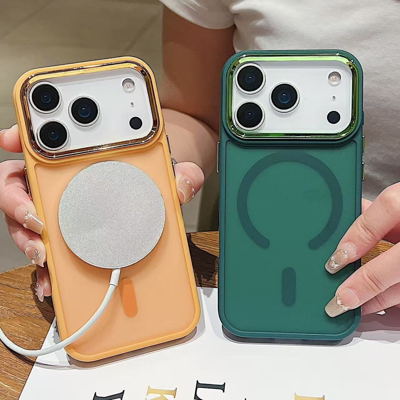 Magnetic Translucent Case for iPhone 17 Pro Max Compatible with MagSafe accessories For iPhone 17 Pro Max cases, compatible with MagSafe accessories.