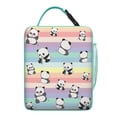 thumbnail image 6 of Panda Face Insulated Lunch Bag Box Men Reusable Lunch Bag with Side Pocket Cooler Tote Bag Office Hiking, 6 of 6