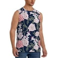 thumbnail image 2 of Balery Rose Flowers Men's Sleeveless Muscle Shirts Workout Tank Top, Moisture Wicking, Odor Protection-XX-Large, 2 of 8