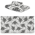 thumbnail image 2 of Dreamtimes 3 PCS Towel Black & Grey Small Flowers Pattern Cotton Bath Towel Set (1 Bath Towel, 1 Hand Towel, 1 Washcloth) for Bathroom, Super Soft and Quick Dry Towels, 2 of 7