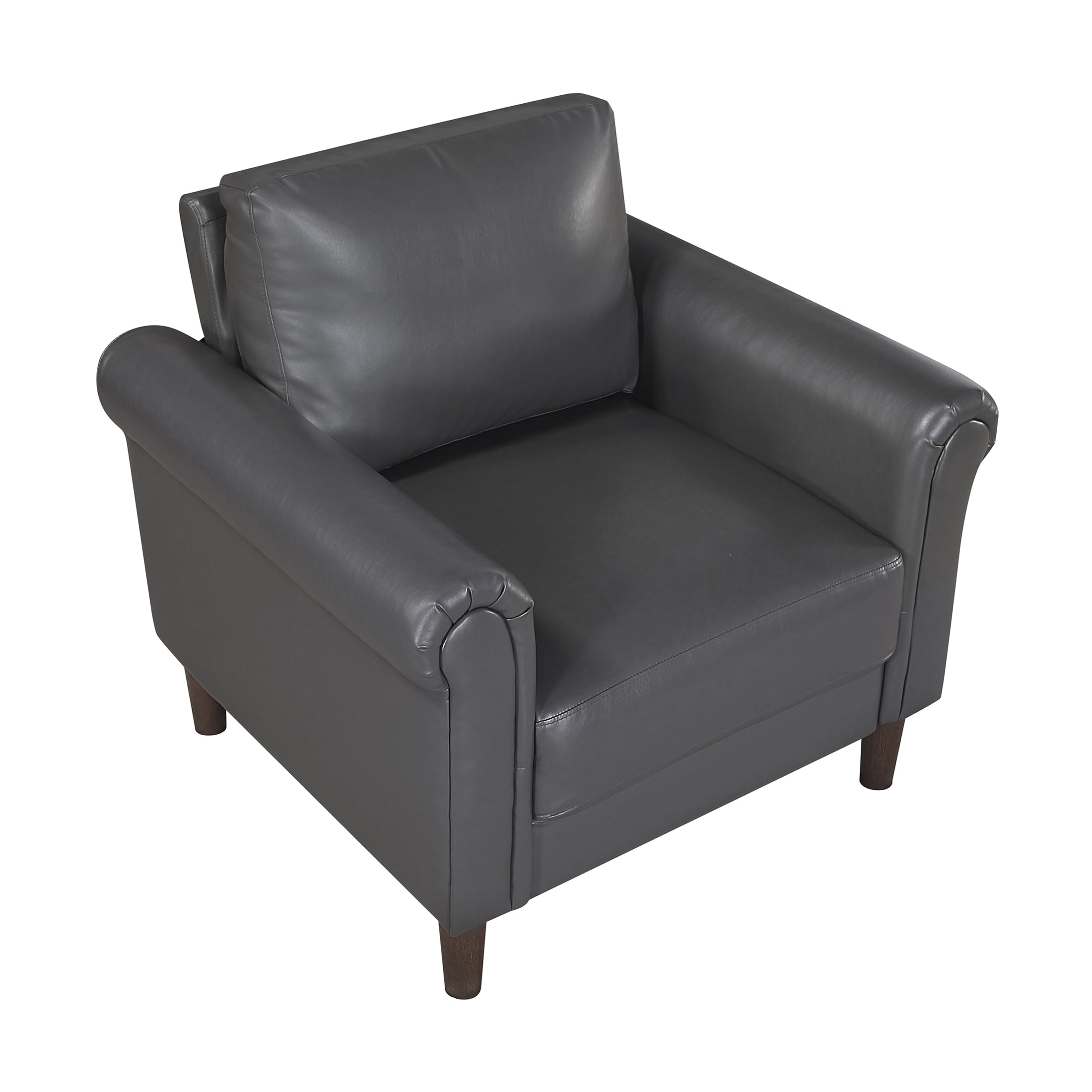 OakvillePark Marlinth Faux Leather Chair, Dark Gray