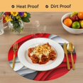 thumbnail image 4 of Red Grey Ombre Round 15 Inch Placemats Set of 4, Abstract Moire Art Geometric Modern HeatResistant Non Slip Place Mats for Dining Table, Wipeable Braided Kitchen Table Mats for Housewarming, 4 of 9