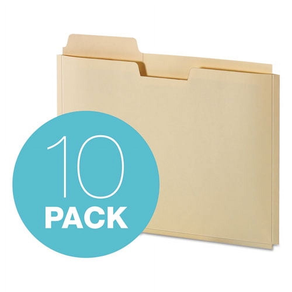 File Folder Pocket, 0.75" Expansion, Letter Size, Manila, 10/pack | Bundle of 5
