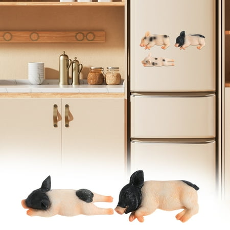 

Simulation Cute Pig Resin Craft Model Fridge Magnet - Creative 3D Piggy Magnet for DIY Decoration and Home Refrigerator Decor on Doors and Windows