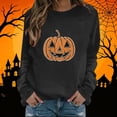 thumbnail image 3 of Fnooota Womens Halloween Sweatshirts, Rhinestone Graphic Pullover Fashion Long Sleeve Halloween Tops Black Size S-2XL, 3 of 6