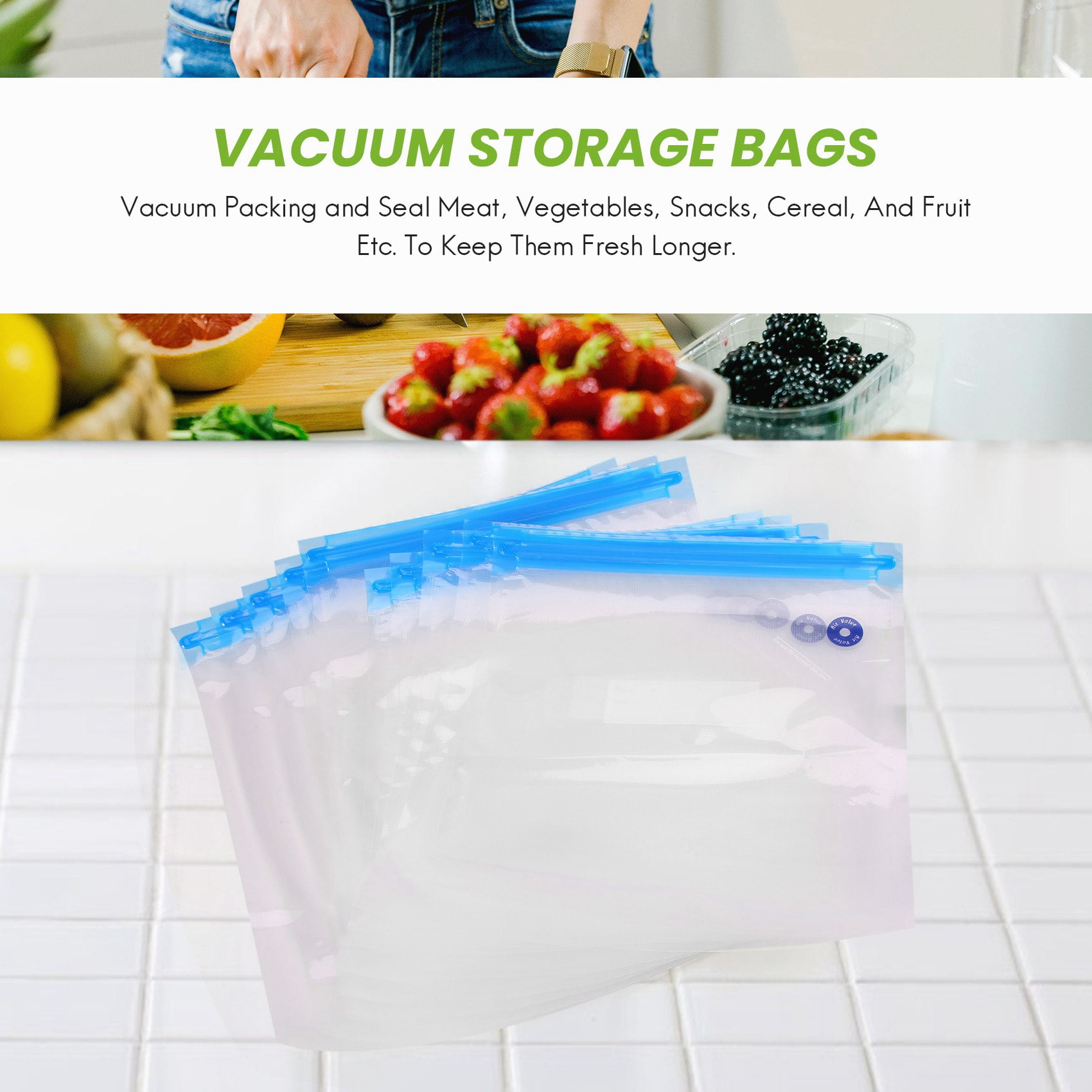 Buy SousVide Bags Essentials Kit for Anova Cooker, Reusable Food