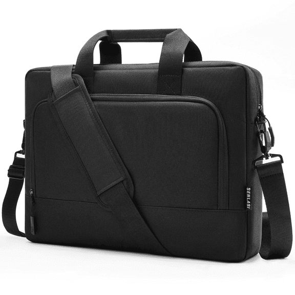 SENLASI 17 Inch Laptop Bag Shoulder Bag for 17-17.3 Inch Lenovo Acer ASUS Dell HP Samsung Notebook 17-17.3 Inch Shoulder Bag Waterproof Briefcase Men's Notebook Bag Business Laptop Bag, Black