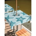 thumbnail image 2 of Outdoor Tablecloth with Umbrella Hole for Patio/Picnic/Party/Camping, Teal Starfish Coastal Waterproof Table Cloth Square Cover Washable, Vintage Seaside Tropical (54"x 54"), 2 of 9