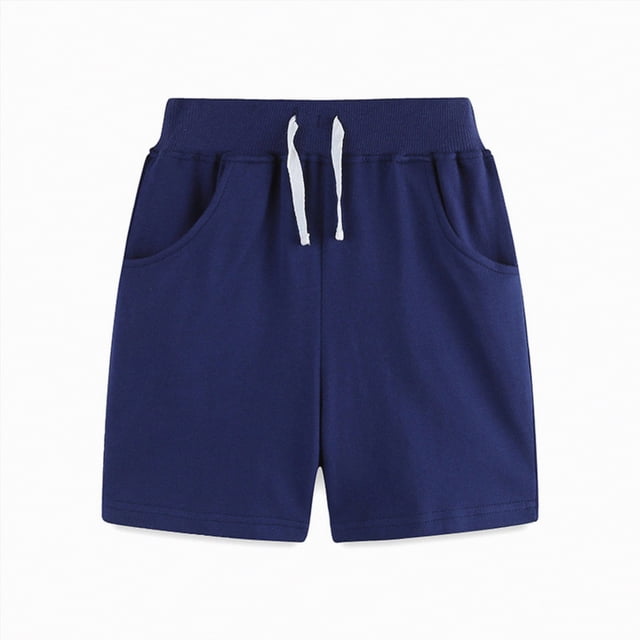 Gubotare Shorts pour Petits Garçons Short pour Hommes à Évacuation de l'Humidité devant Plat Extensible Short de Performance 5t (Marine,5 Ans)