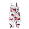 thumbnail image 5 of Herrnalise Girls Children's Summer Independence Day Romper Sling Sleeveless Backless Short Jumpsuit Sales !, 5 of 8