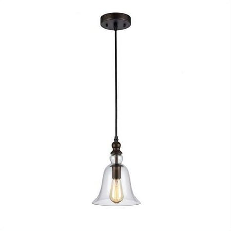 

8 in. Shade Lighting Ironclad Industrial-Style 1 Light Ceiling Mini Pendant - Oil Rubbed Bronze