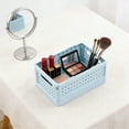thumbnail image 7 of Mini Foldable Plastic Baskets - with Handle for Organizing Small Storage Container Box Caddy, Desk Drawer Organizer - Great for Home, Office and Classroom - Blue, 7 of 7