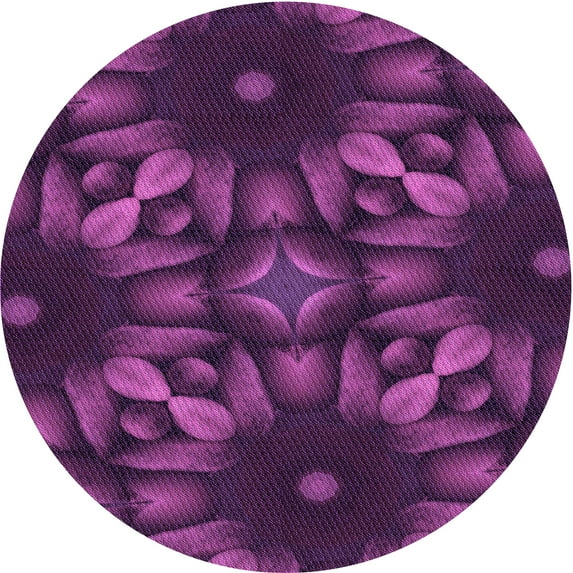 Ahgly Company Machine Washable Indoor Square Transitional Dark Orchid Purple Area Rugs, 3' Square
