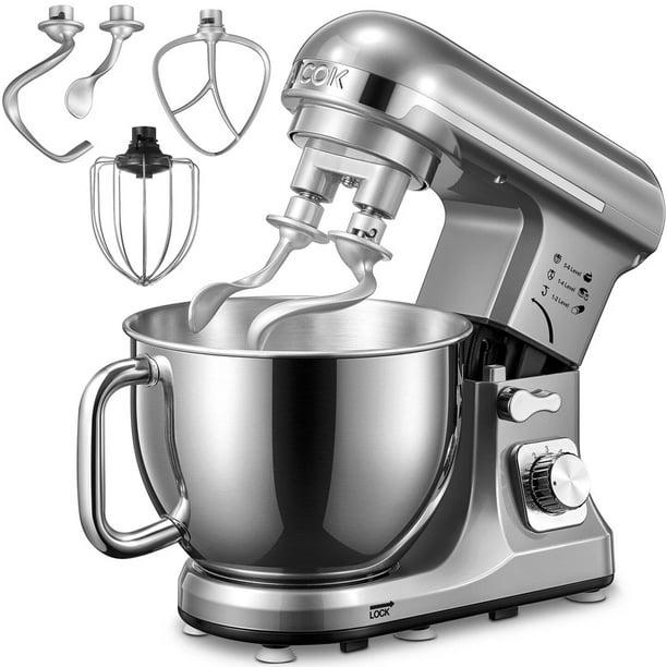 Batidora de Pedestal Aicok Doble gancho 5 L 6 Vel Plata Aicok BP3700 Walmart en linea