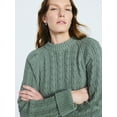 thumbnail image 4 of Scoop Women's and Women's Plus Cable Knit Raglan Sweater, Midweight, Sizes XS-XXL, 4 of 5