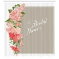 thumbnail image 3 of Ambesonne Salmon Shower Curtain, Floral Wedding Frame, 69"Wx70"L, Salmon Green and Beige, 3 of 3