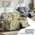 thumbnail image 5 of Xoenoiee Lemon Floral Print Recliner Sofa Covers, 6-Piece Stretch Recliner Couch Covers for 2 Cushion Sofa, Thick Soft Washable Furniture Sofa Cover for Dog Kid, 5 of 6
