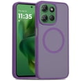 thumbnail image 3 of For Moto G Power 2026/2025 [Magnetic Circle] Smooth Safe Matte Feel Hybrid Case - Dark Purple, 3 of 3
