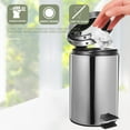 thumbnail image 3 of MEIBUTYUP Stainless Steel Trash Can with Foot Pedal and Flipping Lid, Kitchen Waste Bin for Home Use, 3 of 5