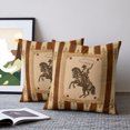 thumbnail image 2 of Western Cowboy Pillow Covers 16x16 Set of 2, Farmhouse Modern Rustic Red Brown Stripe Throw Pillow Covers Decorative Couch Cushion Cover, Microfiber Soft Pillowcases for Bedroom Living Room Sofa, 2 of 9