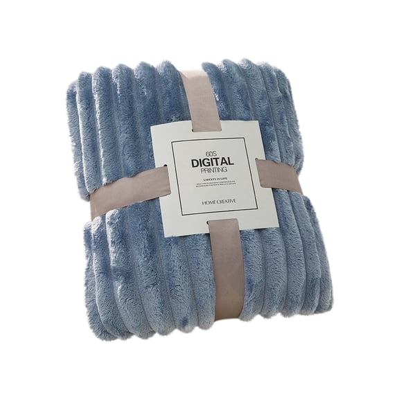 Bizhua Blanket Wide Strip Thickened Imitation Hair Border Coral Fluff Blanket Flannel Blanket Cover Blanket, A Blanket Is 180*200