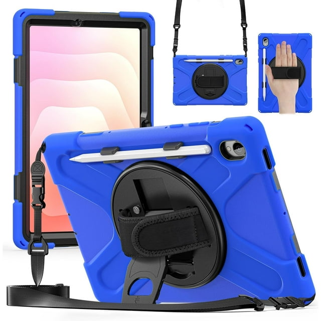 Funda para Samsung Galaxy Tab Tab S11 (11 pulgadas) 2025 SM-X730/SM-X736B, funda protectora a prueba de golpes para niños con soporte para lápices, correa de mano giratoria 360 y soporte, correa de
