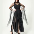 thumbnail image 2 of Dresses for Women Fall Halloween Black Costume for Women - Halloween Costumes，maxi Dress Solid Dark Gothic Style Long Dress S-223 Black One Size, 2 of 8