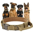 thumbnail image 1 of LAKWAR Tactical Dog Collar, Adjustable Military Training Nylon Dog Collar with Handle and Heavy Metal Buckle for Medium and Large Dogs (M, Khaki), 1 of 8