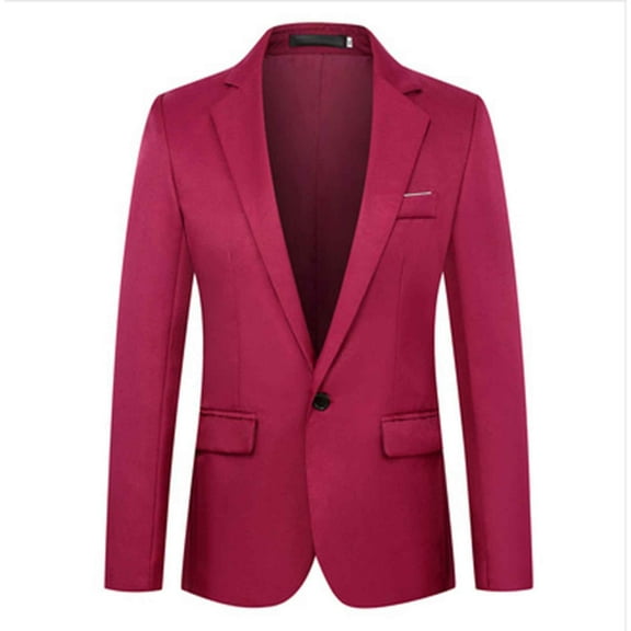 SRZYMJ Kids Boys Blazer Jackets Button Long Sleeve Formal Coats Slim Fit Wedding School Prom Party Suit Jacket Red 6XL