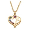 Family Jewelry Personalized Mother's 14K Gold-Plated Birthstone Pendant