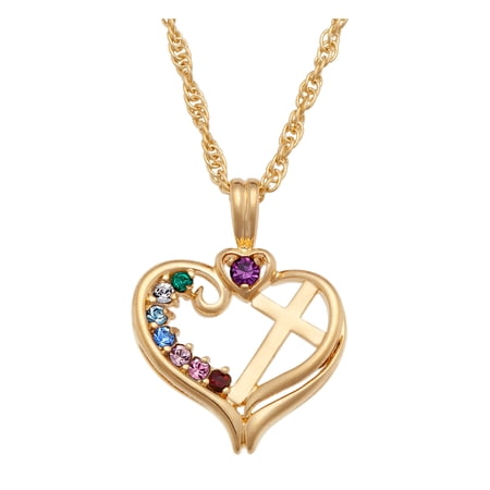 Family Jewelry Personalized Mother's 14K Gold-Plated Birthstone Pendant