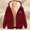 Wine, variant on Hueook Jackets for Women Trendy Women's Fashionable Printed Fleece Hooded Sweatshirt Jacket Beige 3X