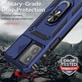 thumbnail image 5 of for Moto G 5G 2023 Case with Slide Camera Cover HD Screen Protector [ Grade 16ft. Drop Tested]  Ring Holder Kickstand Protective Phone Case for Motorola Moto G 5G 2023, Navy Blue, 5 of 17