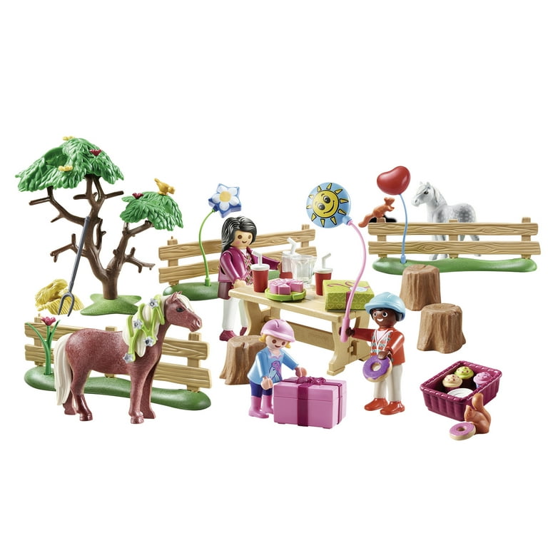 Antagelser, antagelser. Gætte maskulinitet Premonition PLAYMOBIL Pony Farm Birthday Party Action Figure Set, 81 Pieces -  Walmart.com
