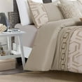 thumbnail image 4 of 7 Piece Bedding Comforter Set Luxury Bed In A Bag, King/Cal King Size , Beige, 4 of 9