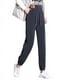 thumbnail image 2 of Pantalones de pana sin forro polar para mujer, pantalones de cintura alta de primavera, pantalones harén casuales adelgazantes versátiles con cordones en los tobillos, 2 of 2