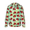 thumbnail image 2 of Picia Red Ladybugs And Leaf Women's Men's UPF 50+ Sun Protection Hoodie Shirt Long Sleeve SPF Fishing Outdoor UV Hiking Lightweight Shirts-X-Large, 2 of 9