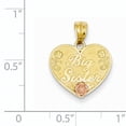 thumbnail image 3 of 14k Two-tone Big Sister Heart Pendant, 3 of 3
