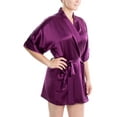 thumbnail image 6 of Women's Silk Sleepwear 100% Silk Short Robe, 6 of 10