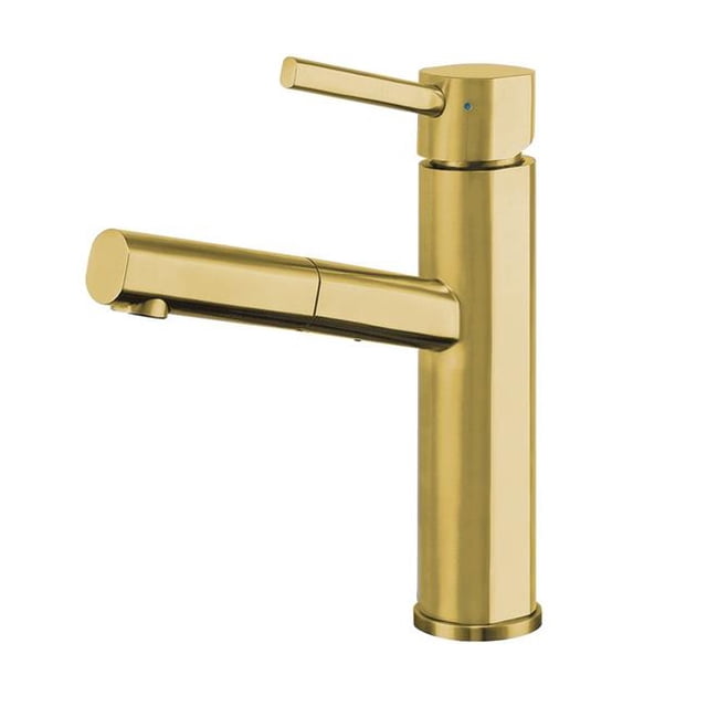 Whitehaus Collection WHS1394-PSK-B Lead-Free & Single-Hole Faucet with a Pull-Out Spray Head - Brass