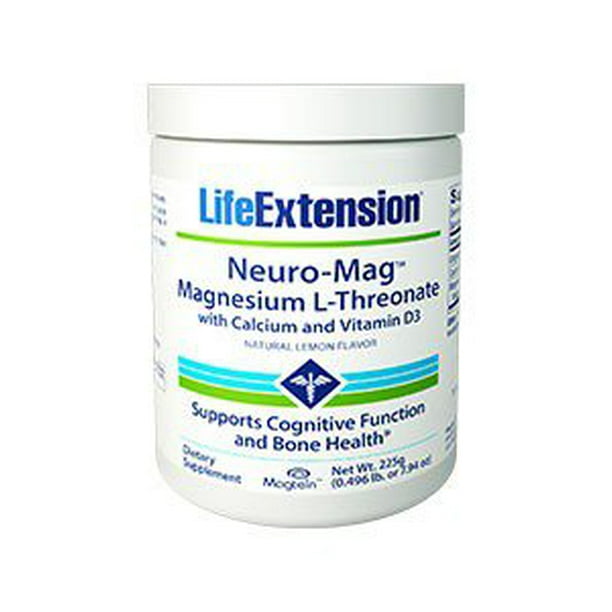 NeuroMag Magnesium LThreonate Powder (W/Calcium and Vit D) Life