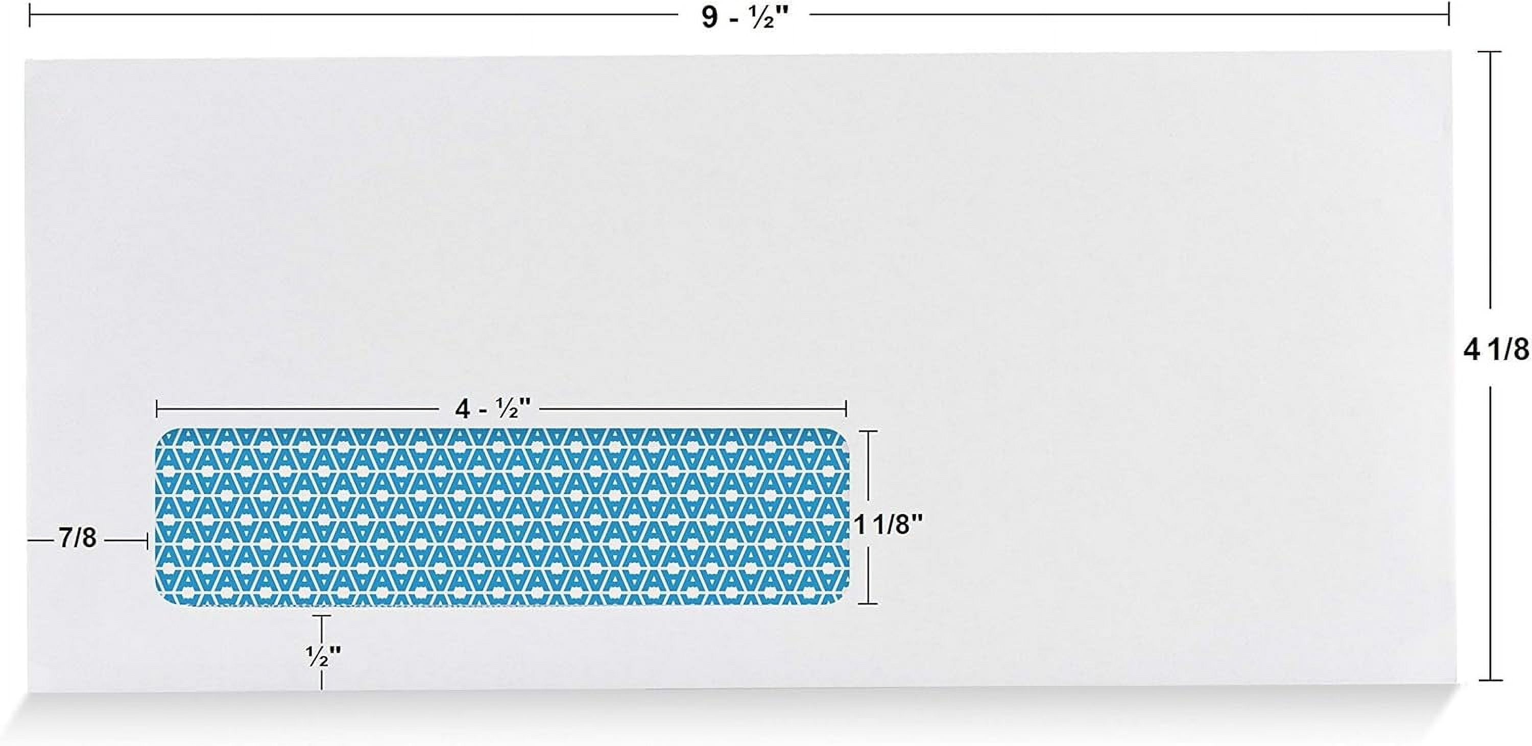 Aimoh Self-Seal #10 Security Envelopes, Single Left Window Envelopes, White, 4-1/8" x 9-1/2", 500-Count