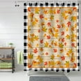 thumbnail image 2 of Fall Shower Curtain Maple Leaf Shower Curtains for Bathroom Buffalo Plaid Wood Grain Bath Curtains Sets for Autumn Thanksgiving Seasonal Bathroom Decor Polyester Fabric Waterproof 84 x 72 in, 2 of 6