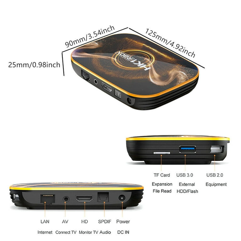 FIEWESEY TV HK1 BOX , Android 10.0 TV Displays Box with USB Port 3.0/USB 2.0,Ethernet, AV, SD Card port Bluetooth 2.4GHz Wifi,Support 5G/Wifi /4K TV HD Box For Home Media Streamer Player-4GB+32GB - FIEWESEY TV HK1 BOX , Android 10.0 TV Displays Box with USB Port 3.0/USB 2.0,Ethernet, AV, SD Card port Bluetooth 2.4GHz Wifi,Support 5G/Wifi /4K TV HD Box For Home Media Streamer Player-4GB+32GB -