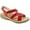 Red 3244, variant on kozi Women Comfort Casual Wedge Sandal Slip-On Loafer OY3132 with Elasticized Band and Open Round Toe Navy Size 8