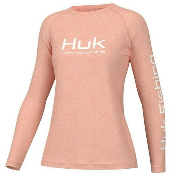 Huk Women's Pursuit Performance Shirt - Long Sleeve - Peach Nectar Heather