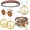 Brown, variant on 5 count Hippie Costume Accessories for Women 60s 70s Hippie Outfit Gifts Headband Peace Sign Necklace Earrings Bracelet Sunglasses